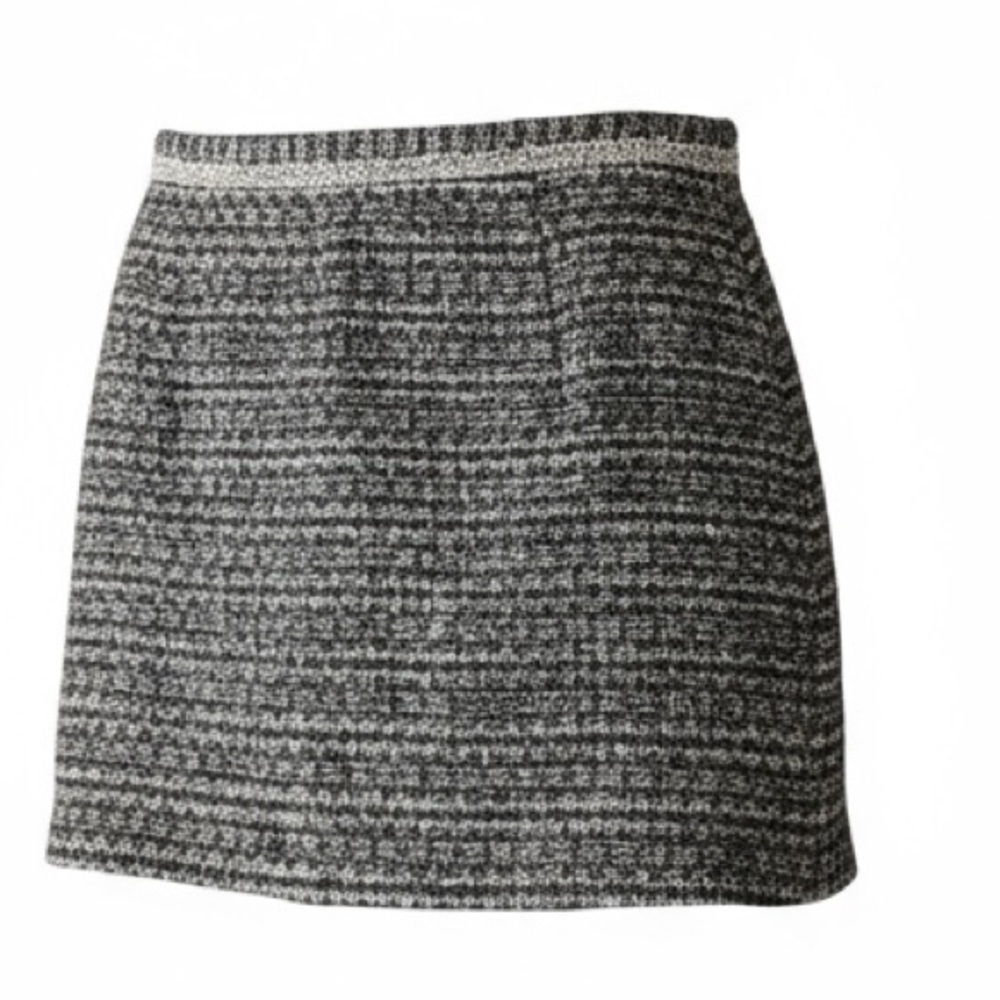Eloquii Plus Size Black and White Tweed and Sequin Knee Length Pencil Skirt